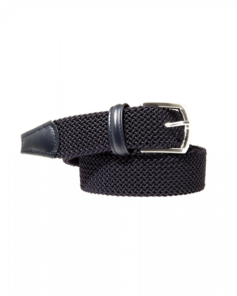 Solid Navy Woven Belt - Anderson's 4 Solid Navy Woven Belt - Anderson's - Image 2
