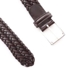 Brown Woven Leather Belt - Anderson's -ETON Store andersons belts woven leather belt brown p47528 577506 image