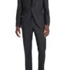 Black Micro-Patterned Engel Modern Fit Wool Suit - Jack Victor