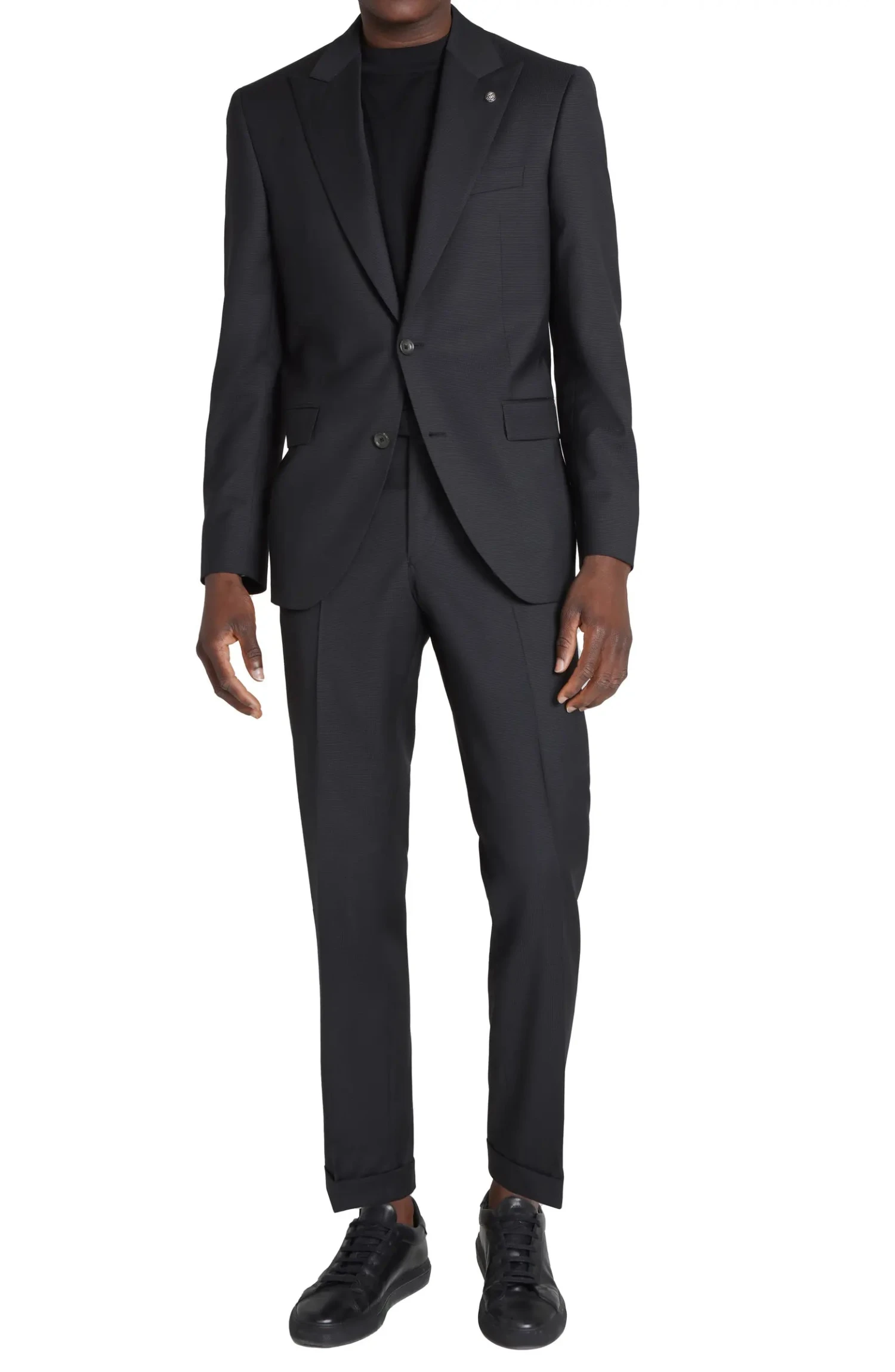 Black Micro-Patterned Engel Modern Fit Wool Suit - Jack Victor 3 Black Micro-Patterned Engel Modern Fit Wool Suit - Jack Victor