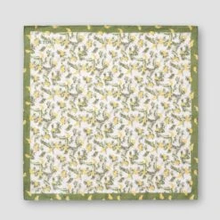 White & Green Banana Motif Linen Pocket Square - ETON -ETON Store banana pattern pocket square 2024 04 04T130551484Z