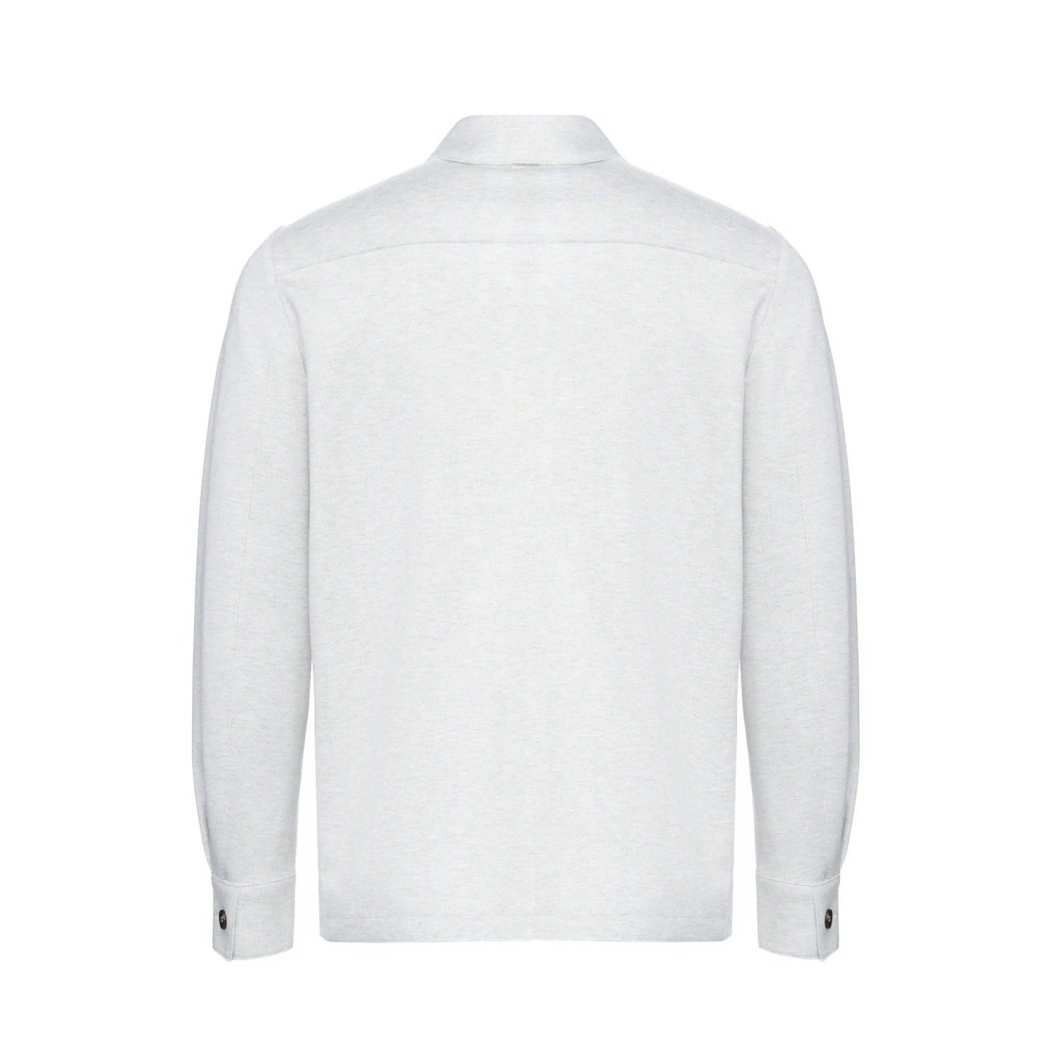 Ice Gray Herringbone Jersey Stretch Overshirt - ELEVENTY 7 Ice Gray Herringbone Jersey Stretch Overshirt - ELEVENTY - Image 5
