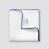 White With Blue Gradient Edges Linen Pocket Square - ETON
