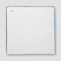 White With Blue Gradient Edges Linen Pocket Square - ETON 9 White With Blue Gradient Edges Linen Pocket Square - ETON -ETON Store blue linen pocket square 2023 10 03T093550692Z