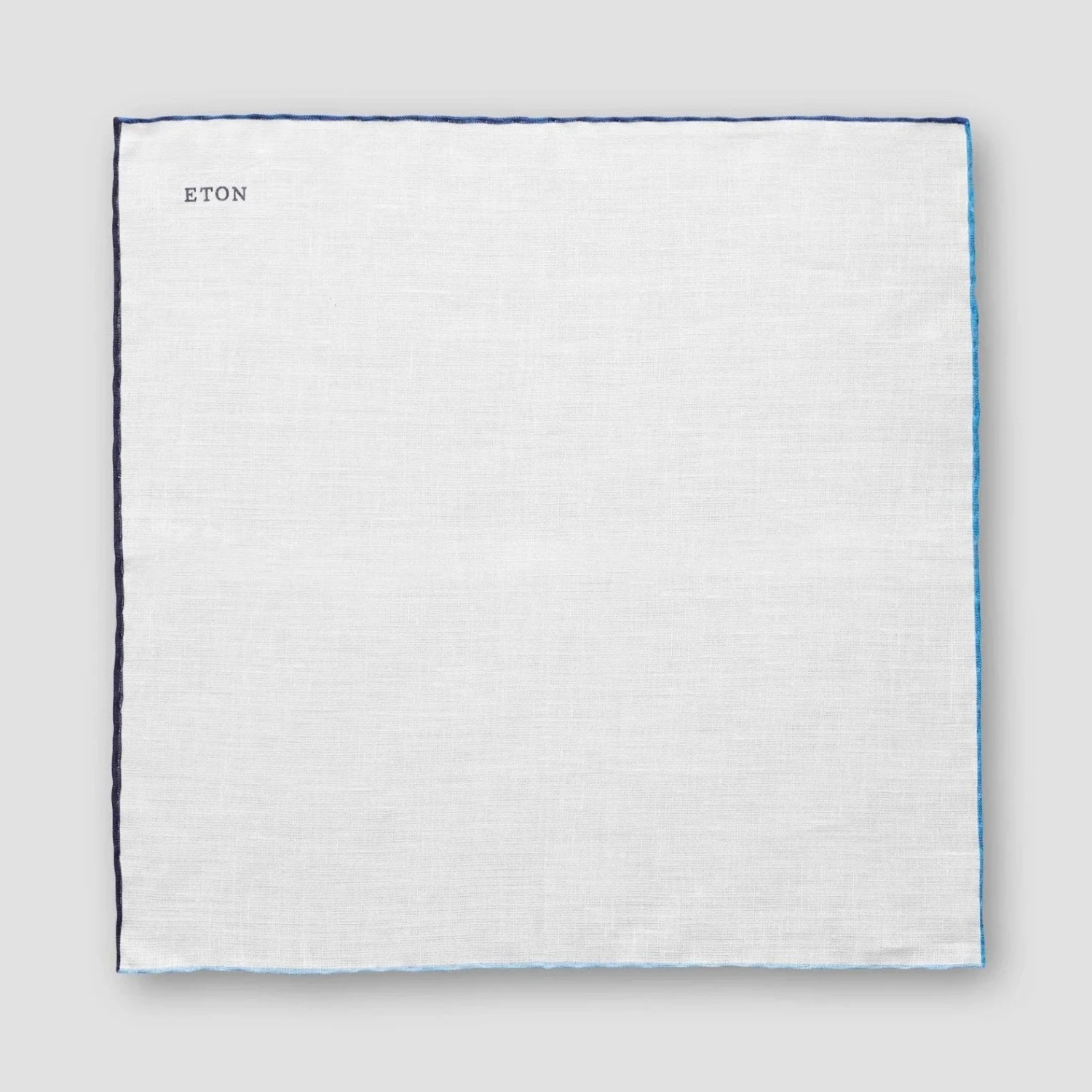 White With Blue Gradient Edges Linen Pocket Square - ETON 6 White With Blue Gradient Edges Linen Pocket Square - ETON - Image 4