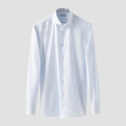 Light Blue Semi-Solid Cotton Tencel Contrast Trim Slim Fit Shirt - ETON 7 Light Blue Semi-Solid Cotton Tencel Contrast Trim Slim Fit Shirt - ETON -ETON Store blue twill special details 2024 10 14T061050764Z