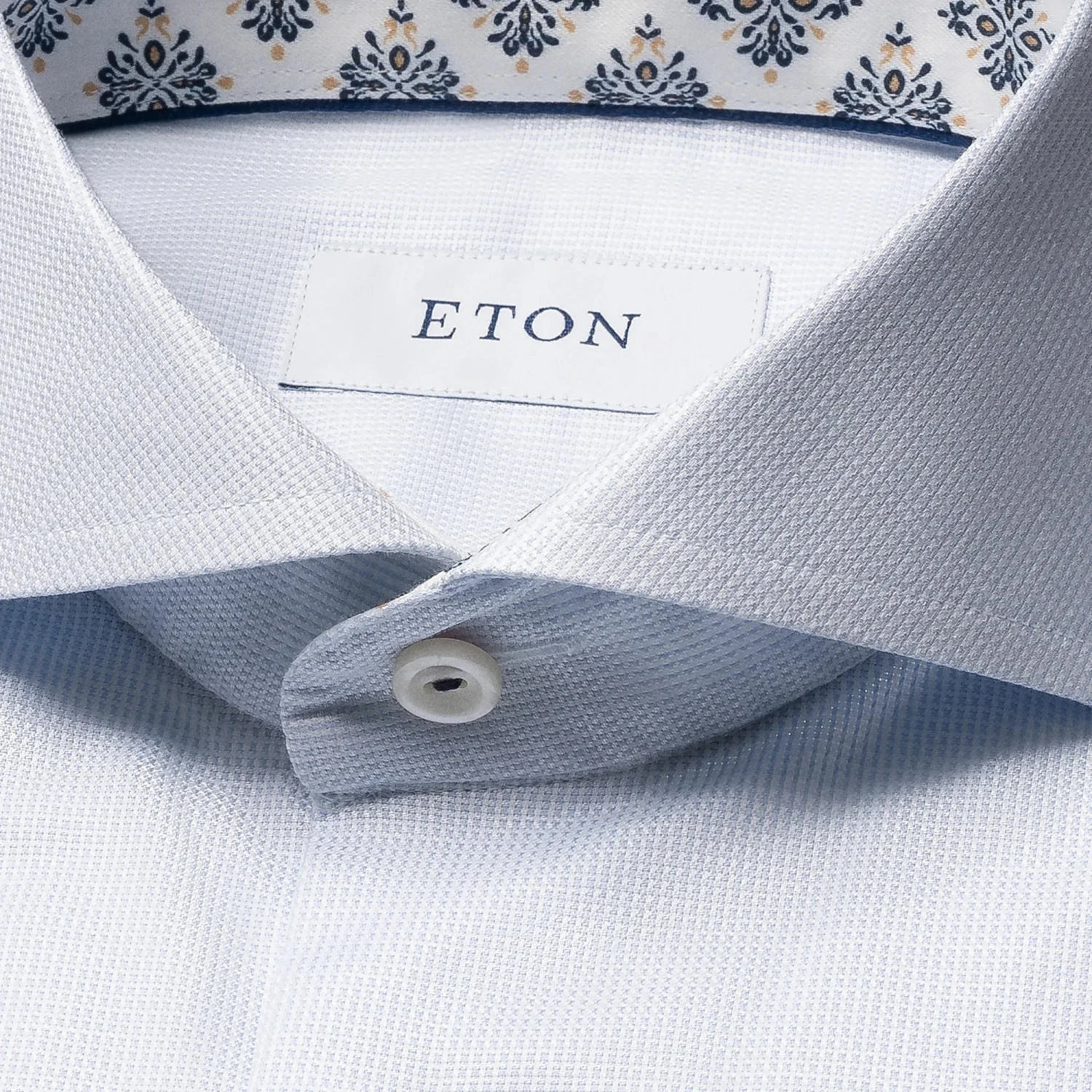 Light Blue Semi-Solid Cotton Tencel Contrast Trim Slim Fit Shirt - ETON 5 Light Blue Semi-Solid Cotton Tencel Contrast Trim Slim Fit Shirt - ETON - Image 3