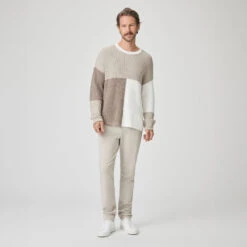 Fresh Oyster (Beige) Stafford Slim Fit Trouser - PAIGE