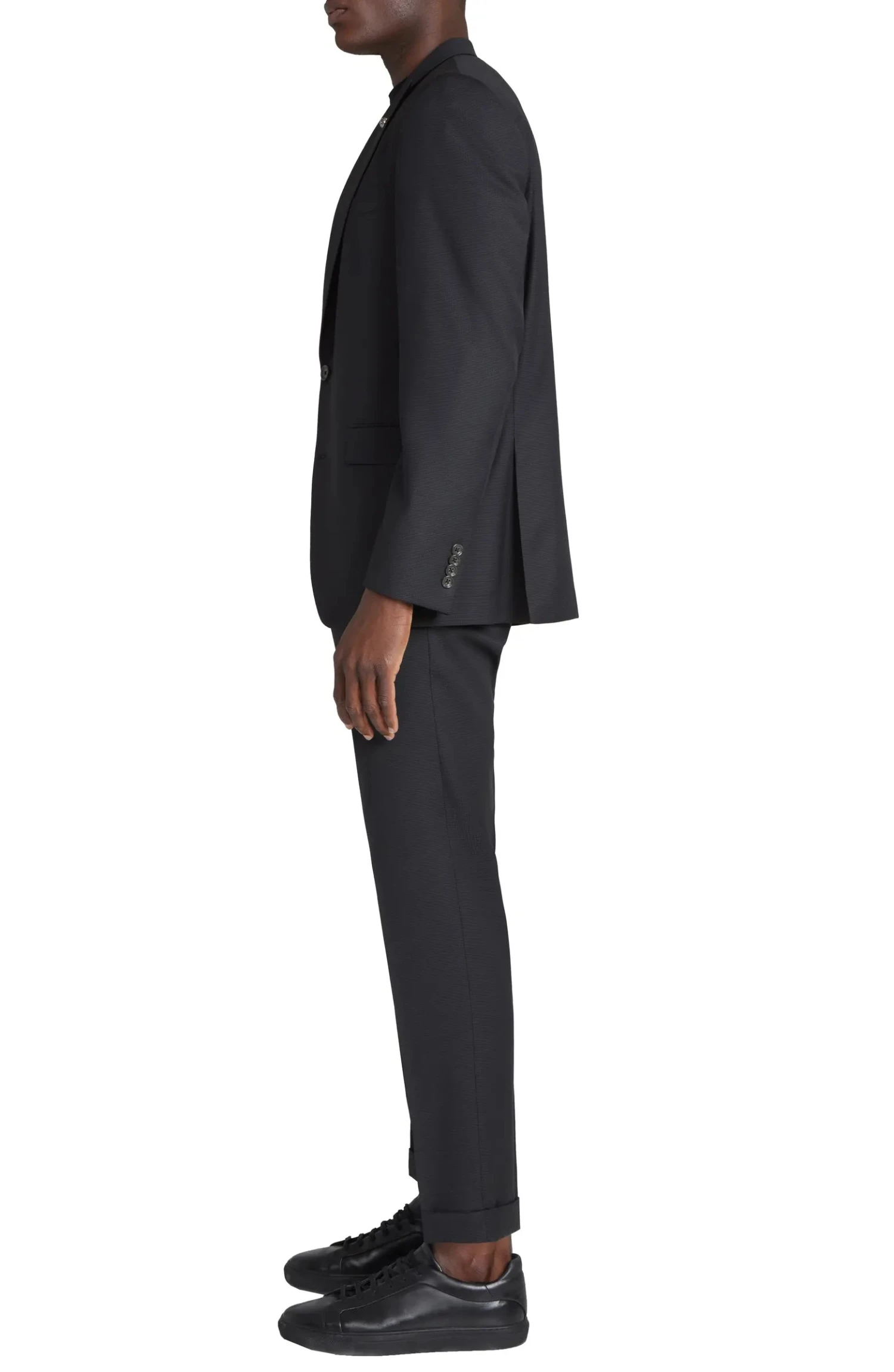 Black Micro-Patterned Engel Modern Fit Wool Suit - Jack Victor 6 Black Micro-Patterned Engel Modern Fit Wool Suit - Jack Victor - Image 4