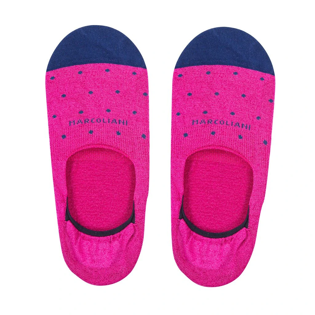 Raspberry Polka Dot Invisible Touch No-Show Socks - Marcoliani 4 Raspberry Polka Dot Invisible Touch No-Show Socks - Marcoliani - Image 2