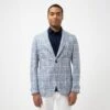 Blue Check Cotton Linen Contemporary Fit Sport Jacket - L.B.M 1911