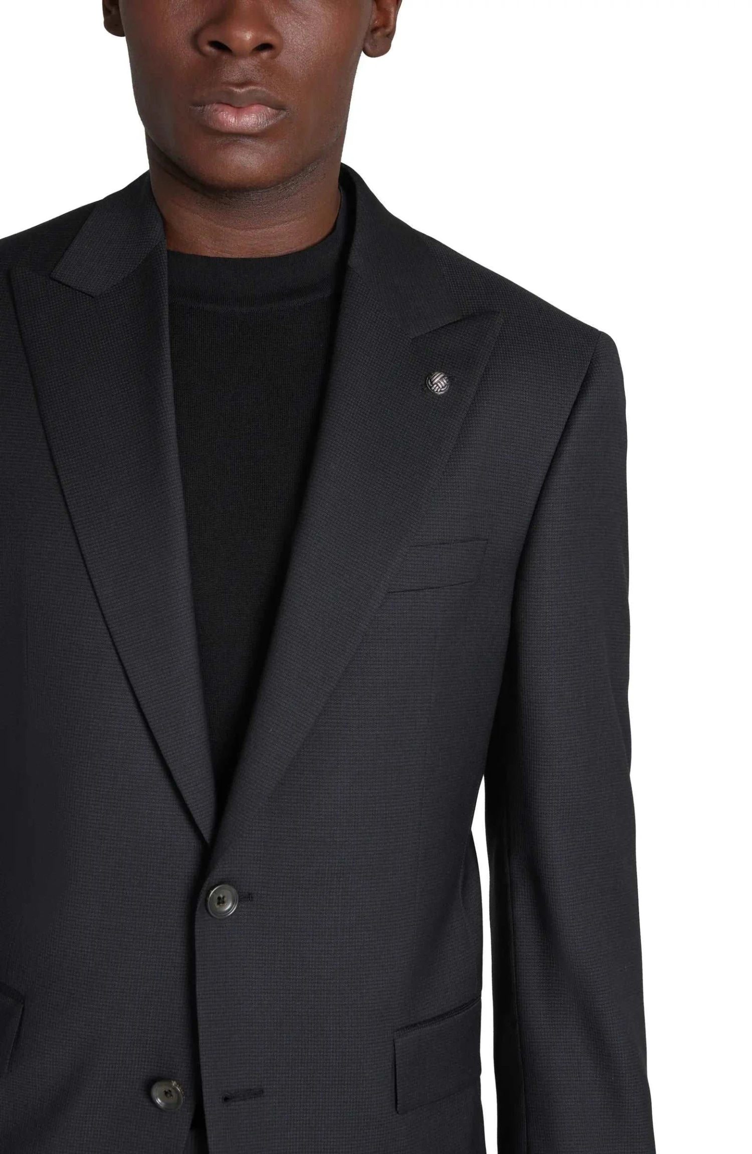 Black Micro-Patterned Engel Modern Fit Wool Suit - Jack Victor 4 Black Micro-Patterned Engel Modern Fit Wool Suit - Jack Victor - Image 2