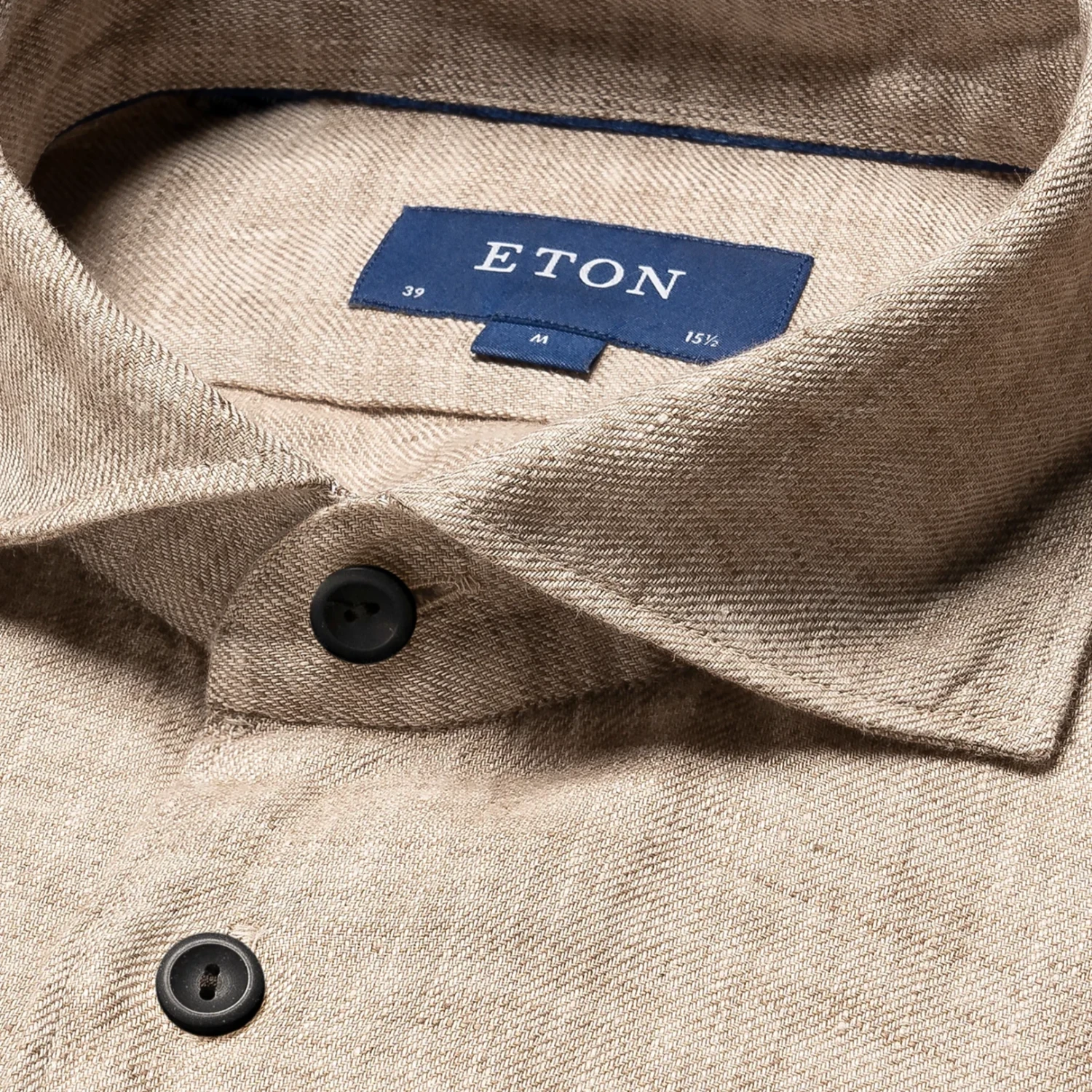 Brown Solid Linen Twill Slim Fit Shirt - ETON 9 Brown Solid Linen Twill Slim Fit Shirt - ETON - Image 7