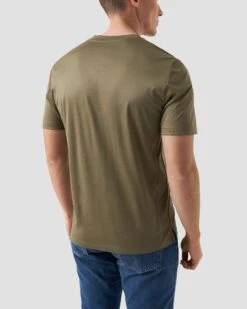 Dark Green Filo Di Scozia Crewneck Slim Fit T-Shirt - ETON 9 Dark Green Filo Di Scozia Crewneck Slim Fit T-Shirt - ETON -ETON Store dark green crew neck short sleeve t shirt 2023 12 05T145549512Z