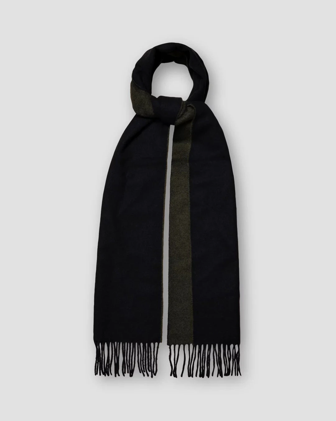 Dark Green Double-Face Wool Scarf - ETON 4 Dark Green Double-Face Wool Scarf - ETON - Image 2