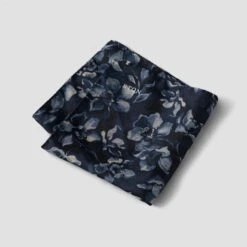 Dark Gray Floral Silk Pocket Square - ETON -ETON Store dark grey floral pocket square 2024 03 07T131050145Z