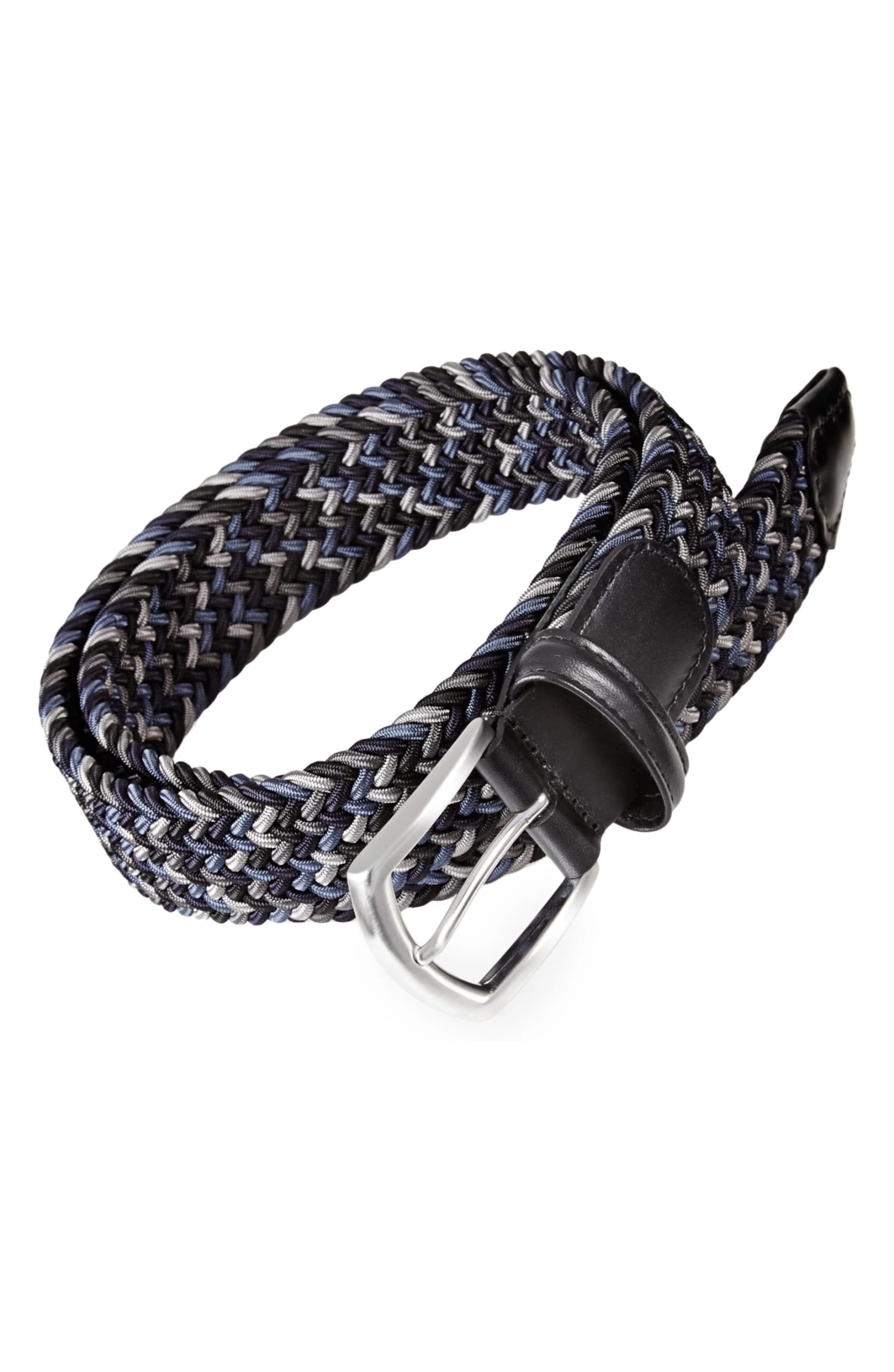 Blue Grey Woven Elastic Belt - Anderson's 6 Blue Grey Woven Elastic Belt - Anderson's - Image 4
