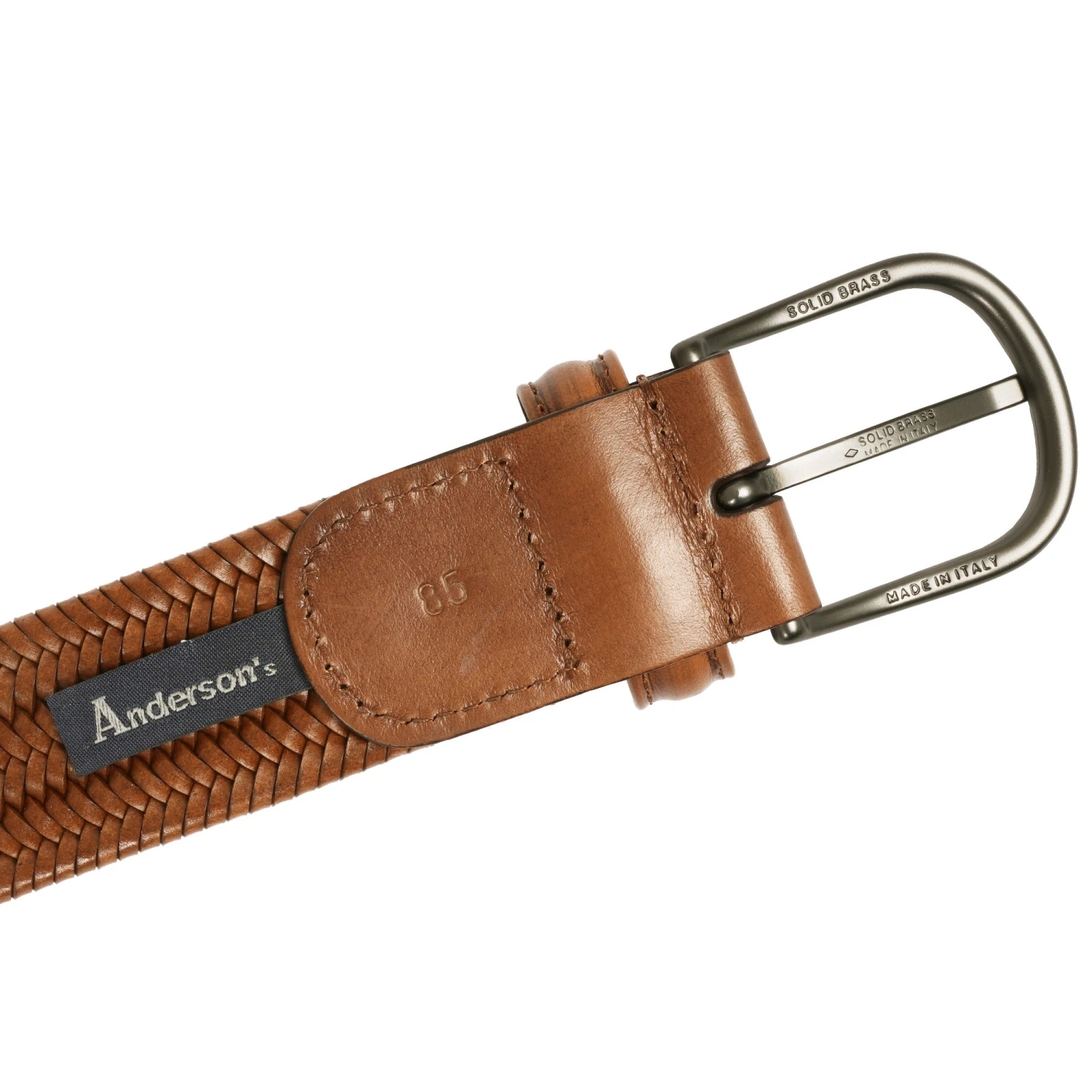 Tan Nappa Calf Stretch Leather Belt - Anderson's 8 Tan Nappa Calf Stretch Leather Belt - Anderson's - Image 6