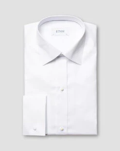 Stenströms White Signature Twill Stud-Front Slim Fit Tuxedo Shirt - ETON