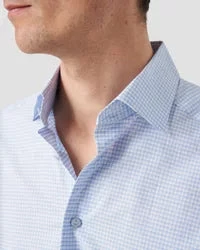Light Blue 3D Check Elevated Poplin Contemporary Fit Shirt - ETON 4 Light Blue 3D Check Elevated Poplin Contemporary Fit Shirt - ETON - Image 2