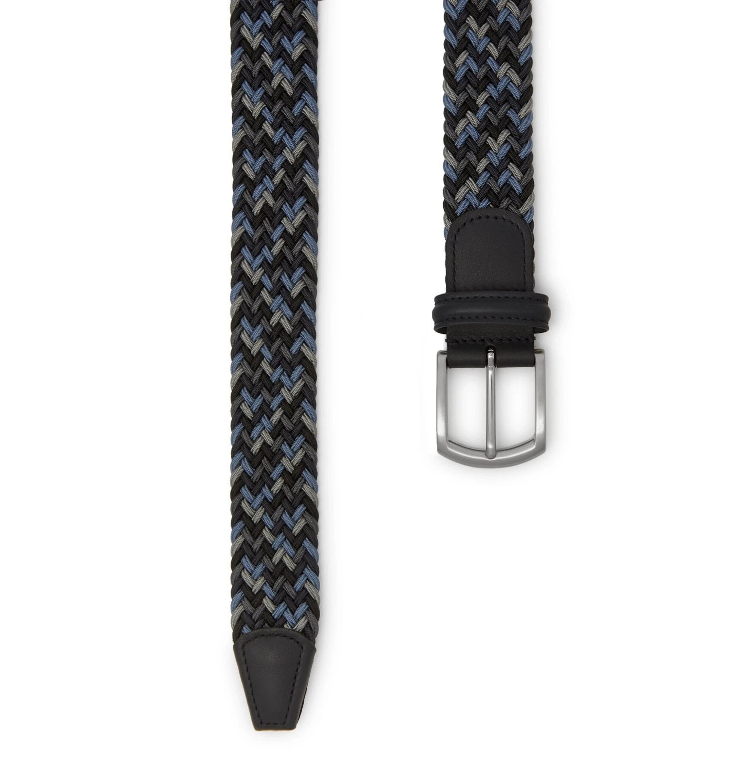 Blue Grey Woven Elastic Belt - Anderson's 5 Blue Grey Woven Elastic Belt - Anderson's - Image 3
