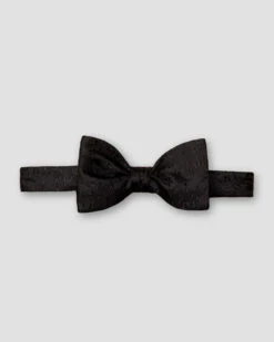 Black Floral Pattern Ready-Tied Silk Bowtie – ETON