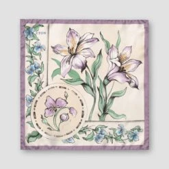 Purple Multicolour Floral Silk Pocket Square - ETON -ETON Store floral pocket square silk 2024 09 02T06255409Z