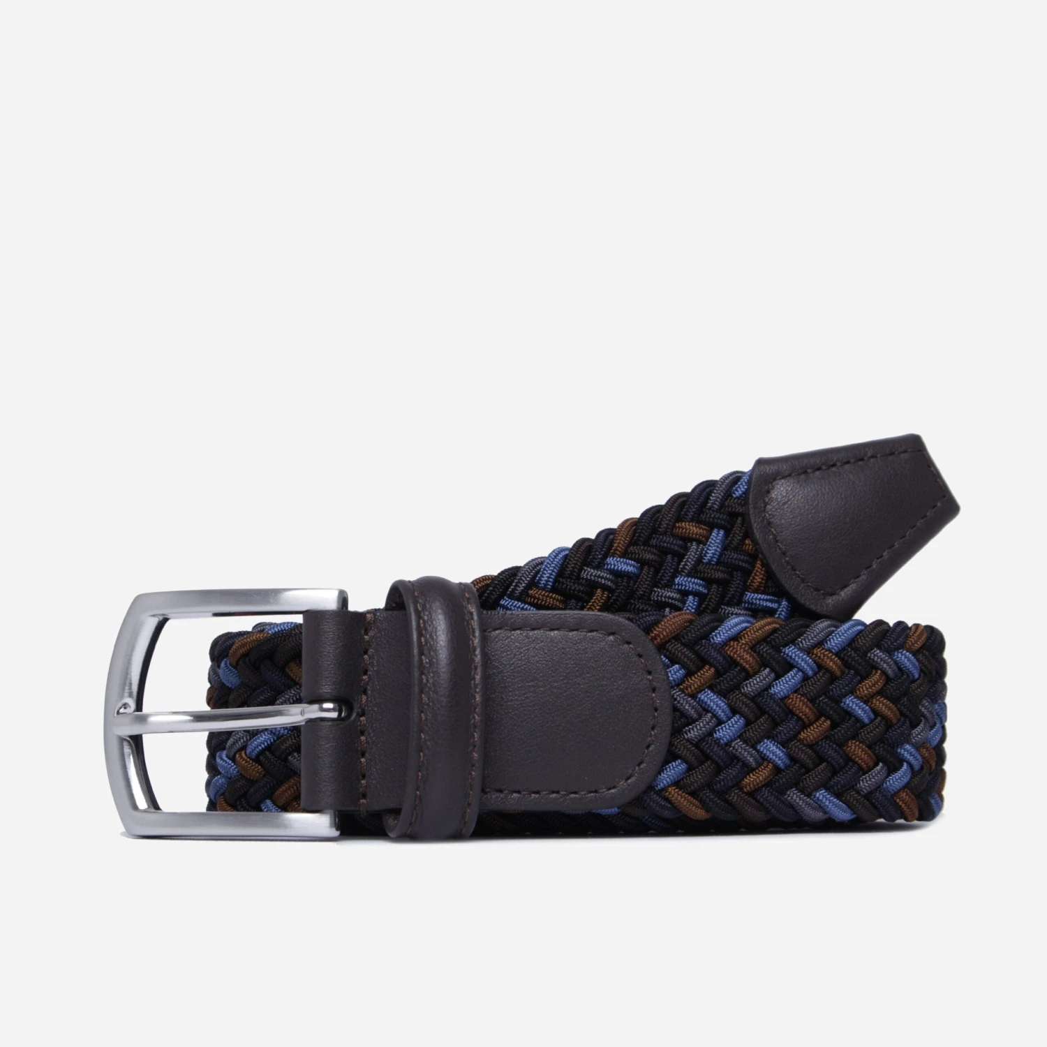 Blue & Brown Belt Woven Elastic Belt - Anderson's 3 Blue & Brown Belt Woven Elastic Belt - Anderson's