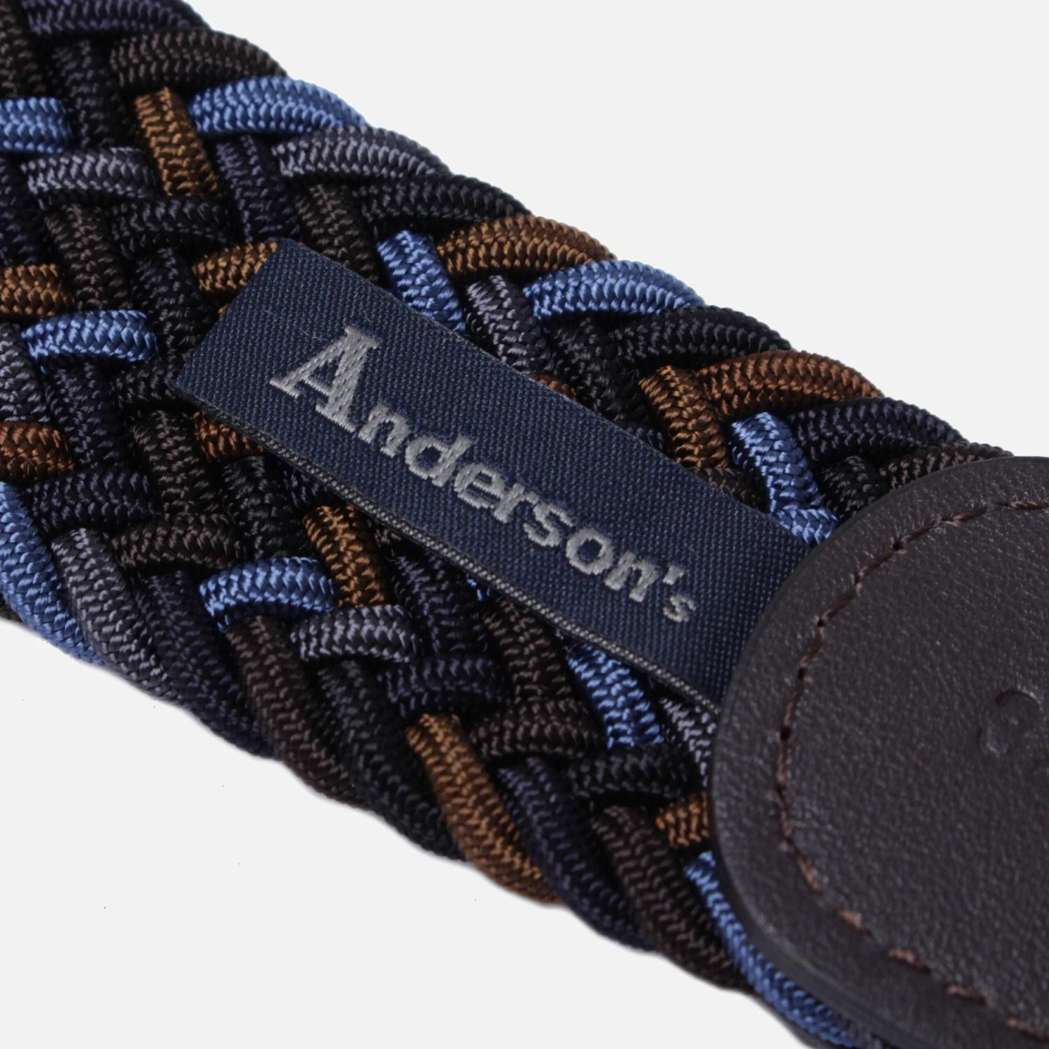 Blue & Brown Belt Woven Elastic Belt - Anderson's 7 Blue & Brown Belt Woven Elastic Belt - Anderson's - Image 5
