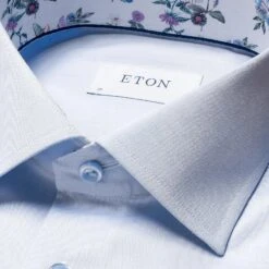 Light Blue Floral Print Trim Signature Twill Contemporary Fit Shirt - ETON 6 Light Blue Floral Print Trim Signature Twill Contemporary Fit Shirt - ETON -ETON Store light blue signature twill timeless floral 2023 05 03T22255968Z