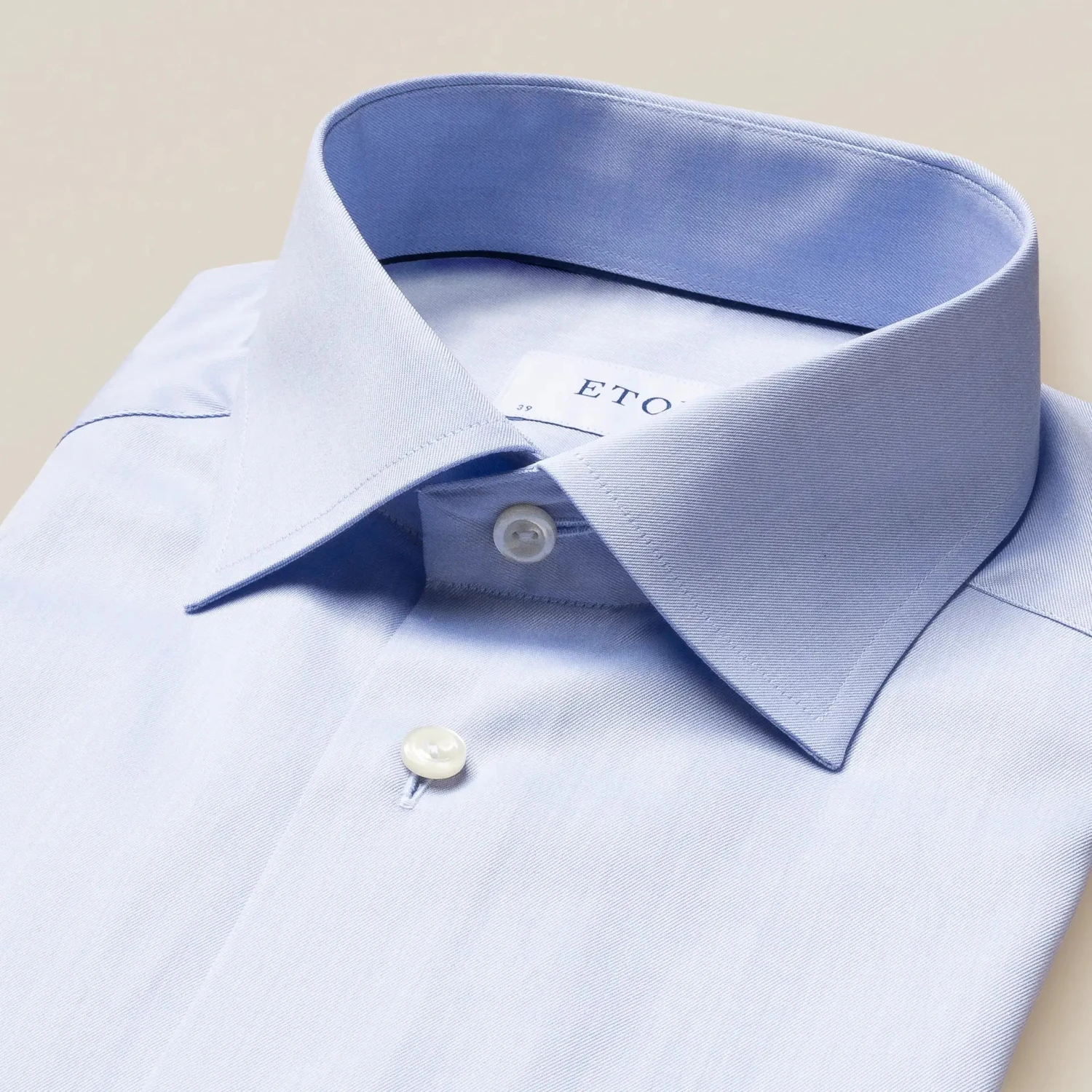 Light Blue Signature Twill Slim Fit Shirt - ETON 8 Light Blue Signature Twill Slim Fit Shirt - ETON - Image 6
