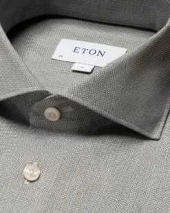 Green Semi-Solid Mélange Signature Twill Slim Fit Shirt - ETON 8 Green Semi-Solid Mélange Signature Twill Slim Fit Shirt - ETON -ETON Store mid green melange signature twill 2023 12 14T102055329Z
