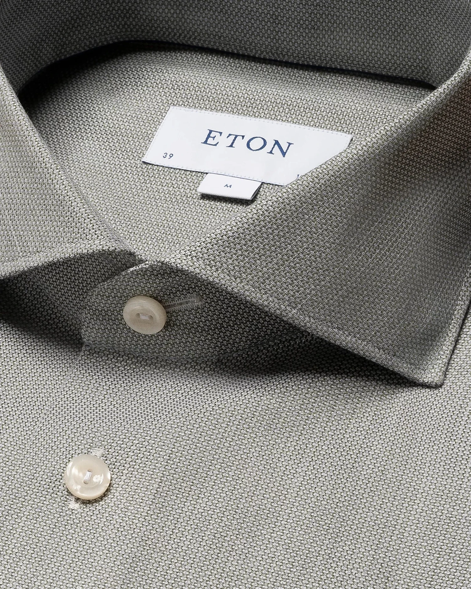 Green Semi-Solid Mélange Signature Twill Slim Fit Shirt - ETON 5 Green Semi-Solid Mélange Signature Twill Slim Fit Shirt - ETON - Image 3