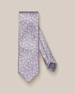 Purple Floral Silk Tie - Eton