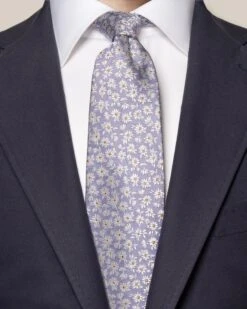 Purple Floral Silk Tie - Eton 6 Purple Floral Silk Tie - Eton -ETON Store mid purple playful floral print 2022 09 09T135034622Z