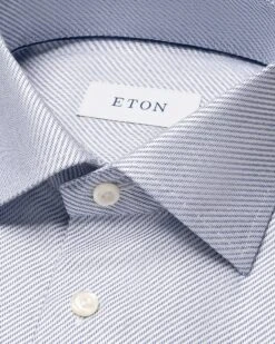 Navy Blue Twill Cotton-Tencel Slim Fit Shirt - ETON 8 Navy Blue Twill Cotton-Tencel Slim Fit Shirt - ETON -ETON Store navy blue cottontencel cut away 2023 12 13T135555868Z