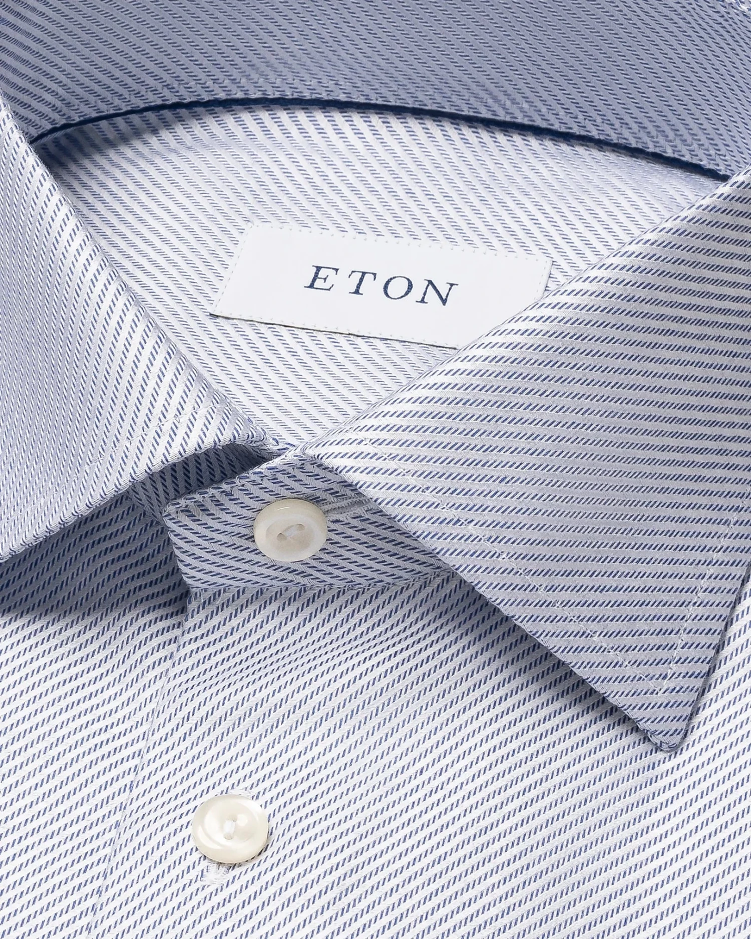 Navy Blue Twill Cotton-Tencel Slim Fit Shirt - ETON 4 Navy Blue Twill Cotton-Tencel Slim Fit Shirt - ETON - Image 2