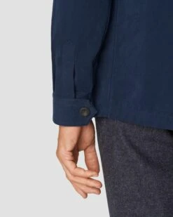 Navy Blue Twill Moleskin Overshirt - ETON 15 Navy Blue Twill Moleskin Overshirt - ETON -ETON Store navy brushed twill overshirt 2023 12 14T103049756Z