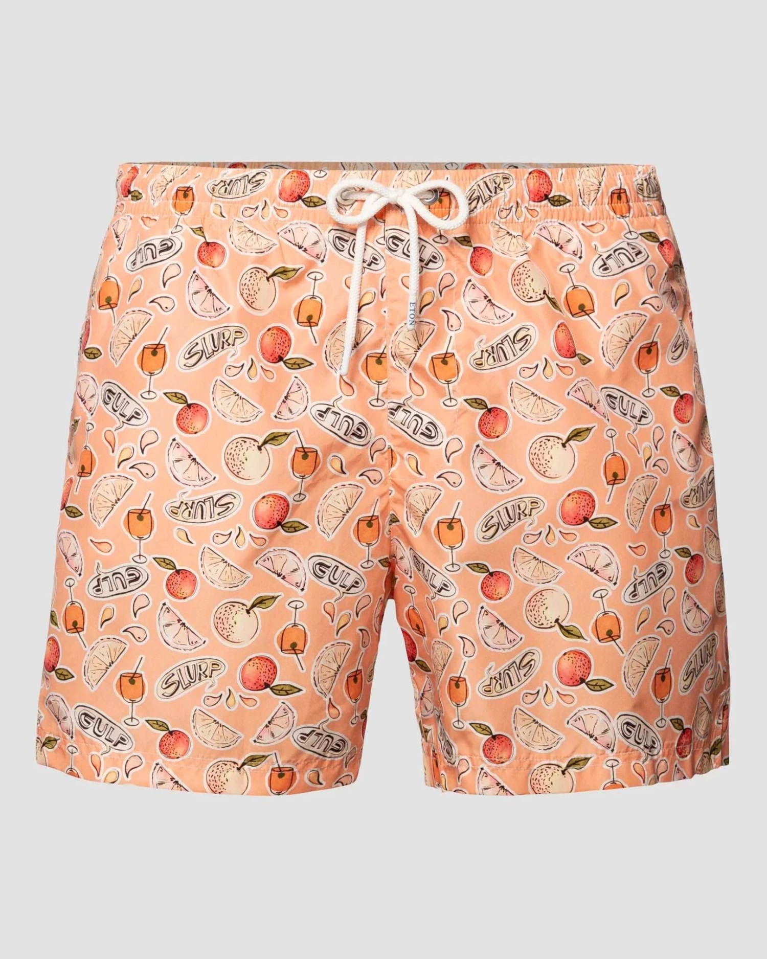 Apricot Drink Print Swimming Shorts - ETON 3 Apricot Drink Print Swimming Shorts - ETON