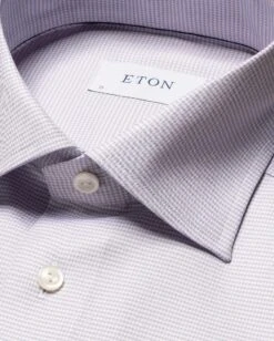 Pink Houndstooth Cotton & Tencel Contemporary Fit Shirt - ETON 10 Pink Houndstooth Cotton & Tencel Contemporary Fit Shirt - ETON -ETON Store pink cotton lyocell shirt 2023 05 03T190101857Z
