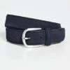 Navy Blue Rounded Buckle Suede Belt - Anderson's 2 Navy Blue Rounded Buckle Suede Belt - Anderson's -ETON Store pl11b1rounded