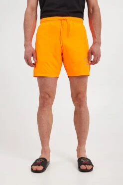 Paul&Shark Orange Swim Shorts W/ Reflective Logo - PAUL & SHARK