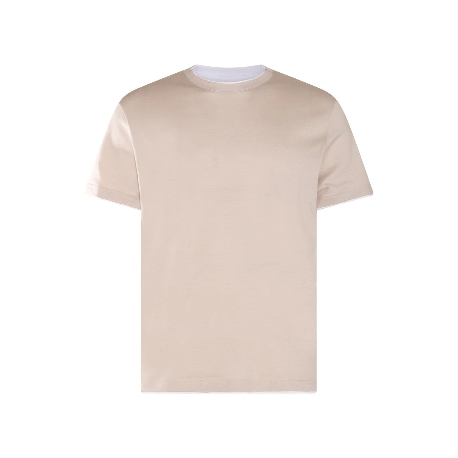 Beige Double-Collared Crew Neck Cotton T-Shirt - ELEVENTY PLATINUM 6 Beige Double-Collared Crew Neck Cotton T-Shirt - ELEVENTY PLATINUM - Image 4