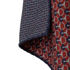 Red & Blue Equestrian Motif Reversible Silk Hankie - Paolo Albizzati 11 Red & Blue Equestrian Motif Reversible Silk Hankie - Paolo Albizzati -ETON Store red blue horsebit silk reversible pocket square1