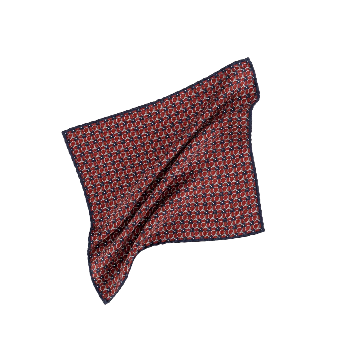 Red & Blue Equestrian Motif Reversible Silk Hankie - Paolo Albizzati 8 Red & Blue Equestrian Motif Reversible Silk Hankie - Paolo Albizzati - Image 6