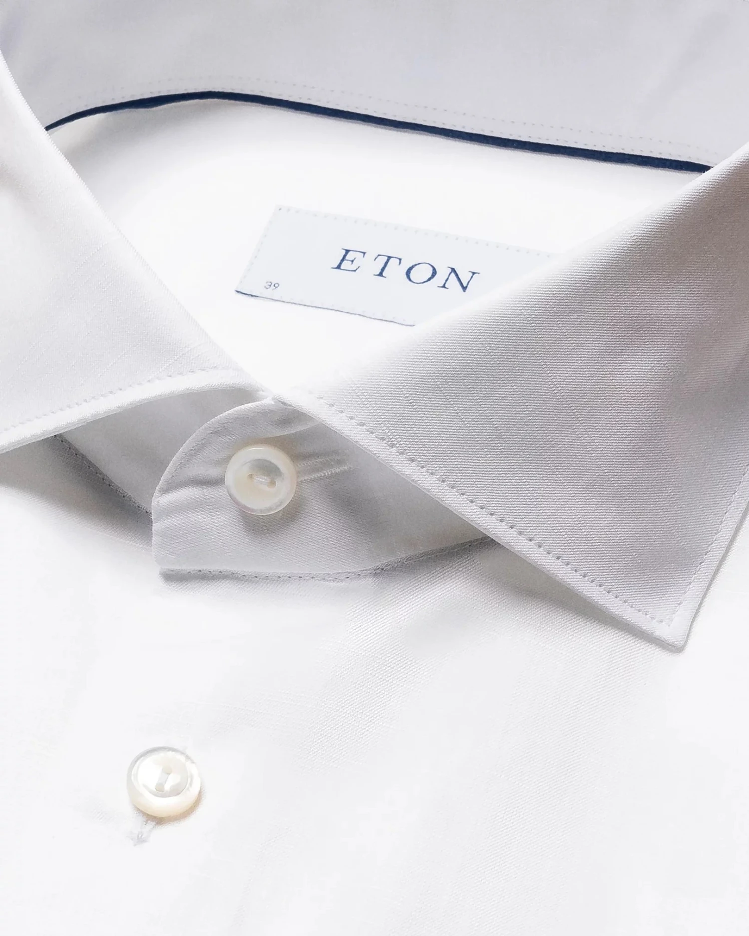 White Solid Elevated Cotton-Linen Slim Fit Shirt - ETON 6 White Solid Elevated Cotton-Linen Slim Fit Shirt - ETON - Image 4