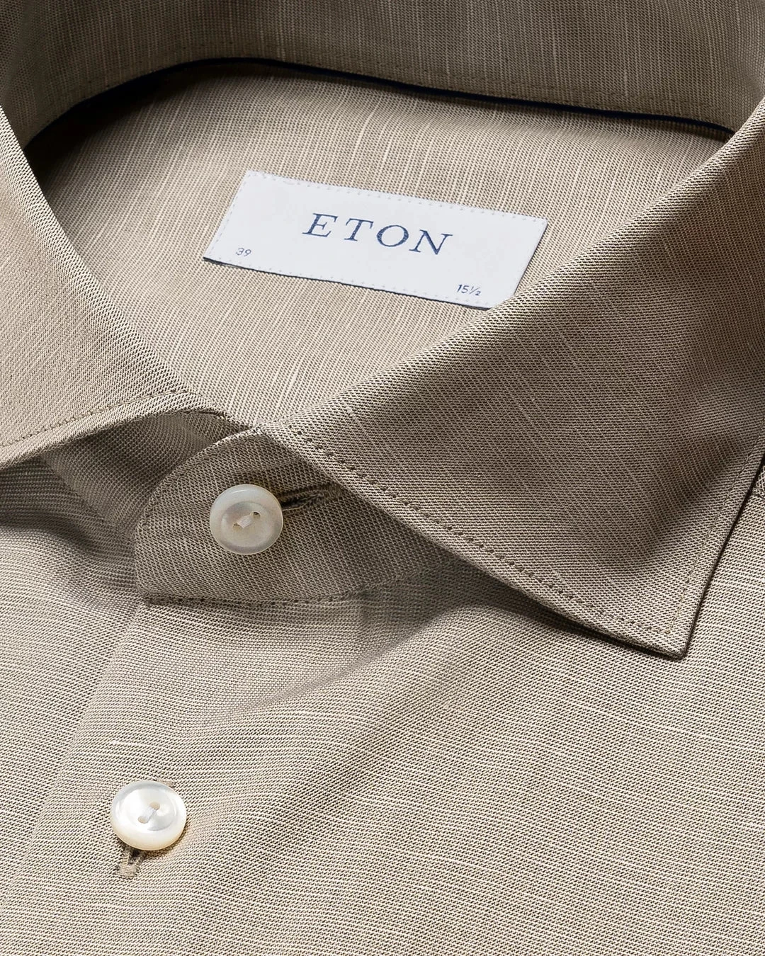 Green Solid Cotton-Linen Slim Fit Shirt - ETON 6 Green Solid Cotton-Linen Slim Fit Shirt - ETON - Image 4