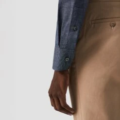 Navy Blue Solid Cotton-Linen Slim Fit Shirt - ETON 17 Navy Blue Solid Cotton-Linen Slim Fit Shirt - ETON -ETON Store solid navy cotton linen shirt 2024 01 18T074550309Z