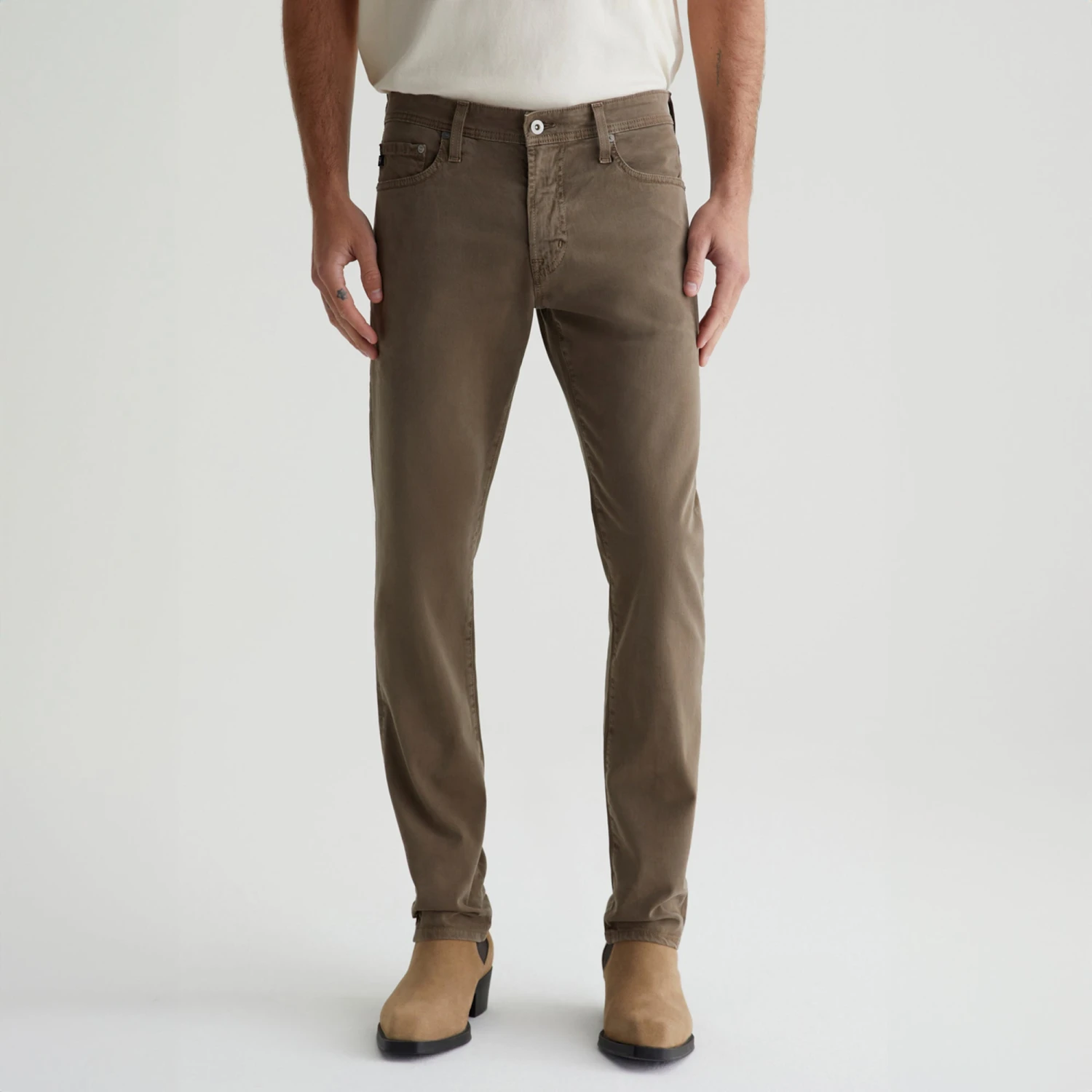 Sulfur Faded Ashwood Modern Slim Tellis Sueded Pants - AG 3 Sulfur Faded Ashwood Modern Slim Tellis Sueded Pants - AG