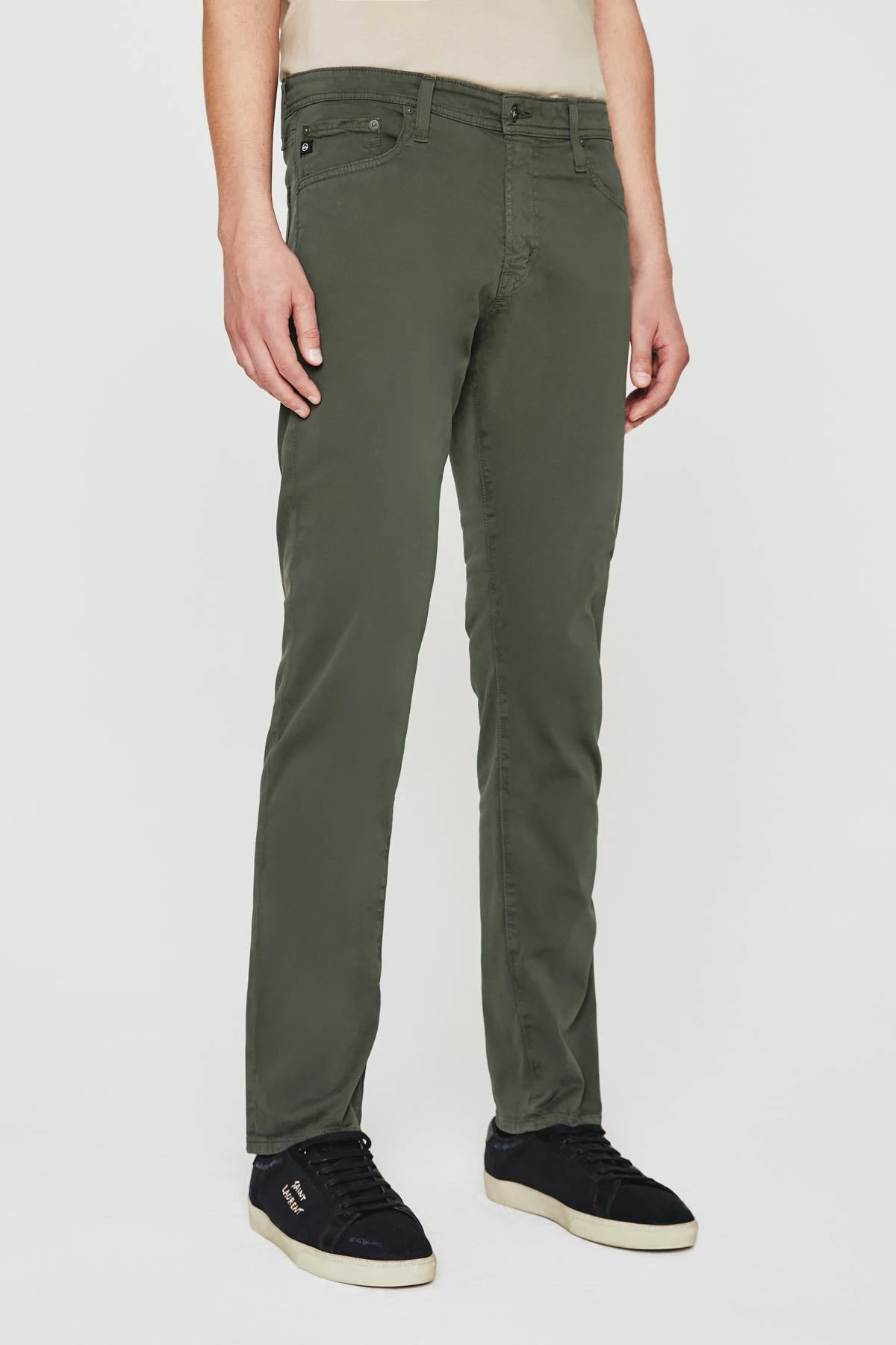 Forest Moss (Green) Sueded Tellis Modern Slim Fit Pants - AG Jeans 8 Forest Moss (Green) Sueded Tellis Modern Slim Fit Pants - AG Jeans - Image 6
